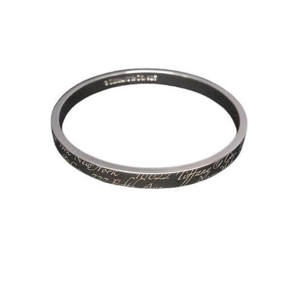 Tiffany & Co Bangle Notu Narrow New York Silver SV 925
